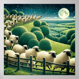 Affiche Compter les moutons