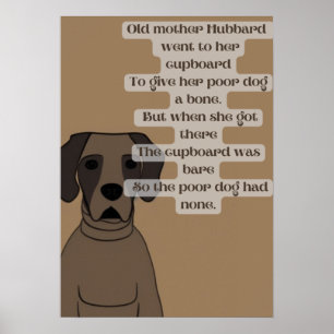 Affiche comptine de la vieille mère Hubbard dessin animé a