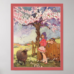 Affiche Comptine pour enfants et moutons 1916