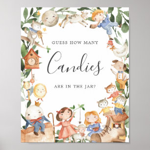 Affiche Comptines Baby Shower Devinez Combien de Bonbons