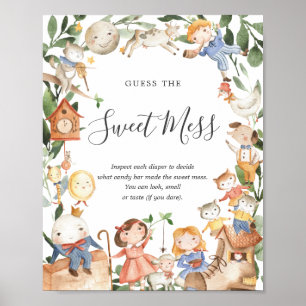 Affiche Comptines Baby Shower Devinez Le Doux Désordre