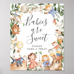 Affiche Comptines Baby Shower Les Bébés Sont Mignons Panne