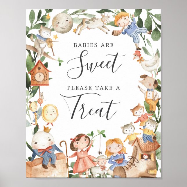 Affiche Comptines Baby Shower Les Bébés Sont Mignons Panne (Devant)