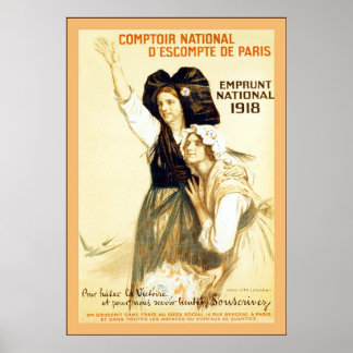 Affiche Comptoir National d'escompte de Paris ~ Vintage
