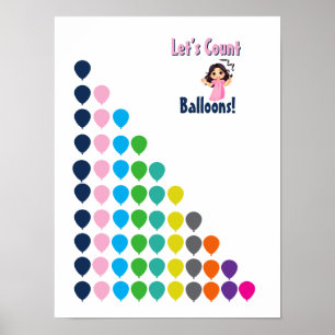 Affiche Comptons les Ballons ! Apprentissage des Nombres C