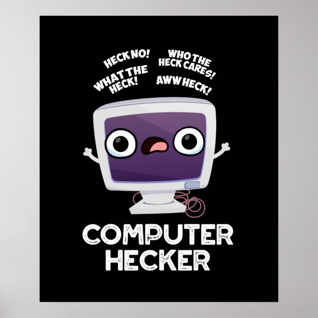Affiche Computer Hecker Funny Hacker Pun Dark BG (Devant)