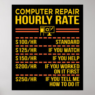 Affiche Computer Repair IT Tech Software Programmer Geek