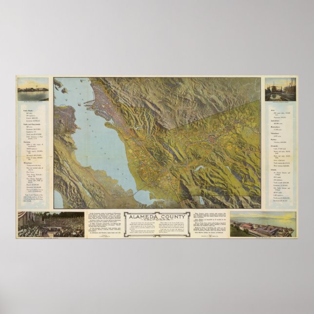 Affiche Comté d'Alameda, Californie (Devant)