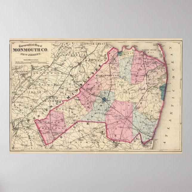 Affiche Comté de Monmouth, NJ (Devant)