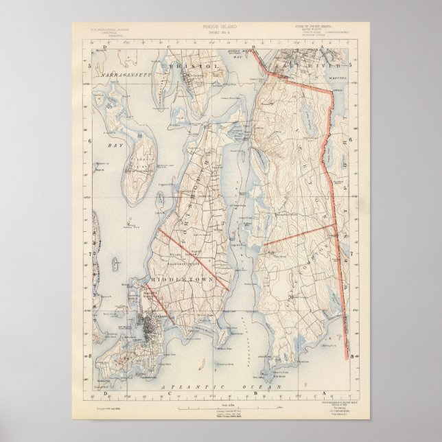 Affiche Comté de Newport, Rhode Island (Devant)