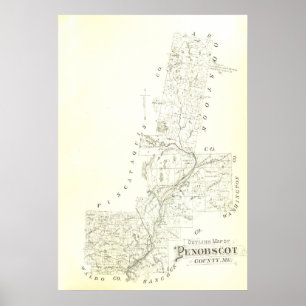 Affiche Comté de Penobscot, Maine
