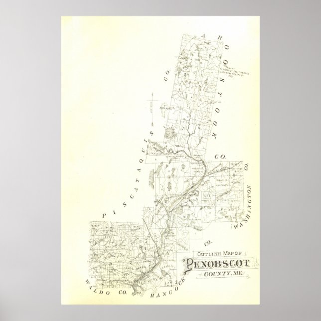 Affiche Comté de Penobscot, Maine (Devant)