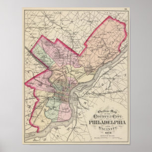 Affiche Comté de Philadelphie, Ville