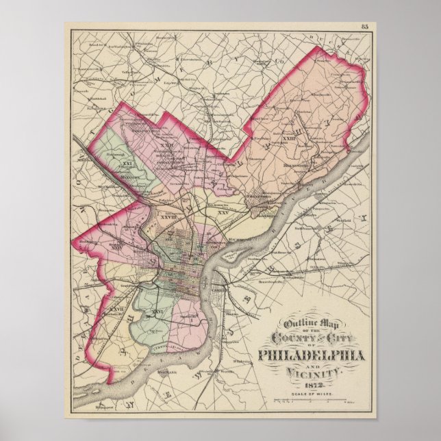 Affiche Comté de Philadelphie, Ville (Devant)