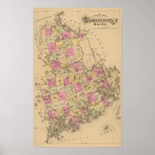 Affiche Comté de Washington, Maine (Devant)