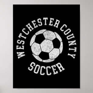 Affiche Comté de Westchester Soccer Rétro en détresse 90's