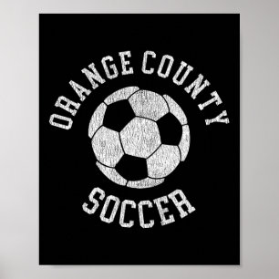 Affiche Comté d'Orange Football Rétro Détresse 90's Vintag