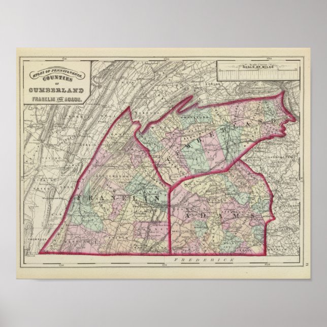 Affiche Comtés de Cumberland, Franklin, Adams (Devant)