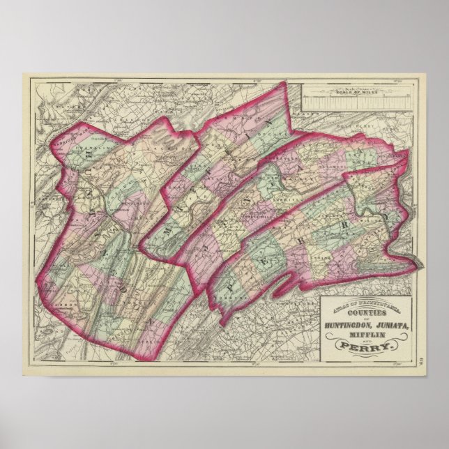 Affiche Comtés de Huntingdon, Juniata, Mifflin, Perry (Devant)