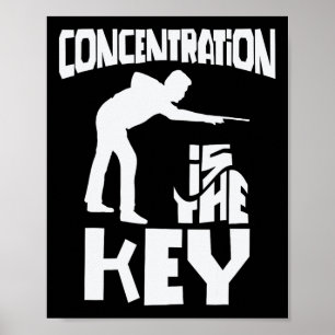 Affiche Concentration Est La Clé Funny Pool Billard Focu