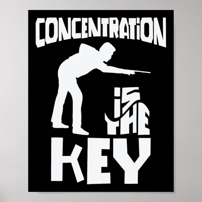 Affiche Concentration Est La Clé Funny Pool Billard Focu (Devant)
