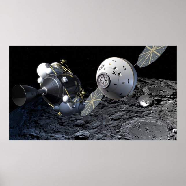 Affiche Concept Art d'Orion Spacecraft en Orbite lunaire (Devant)