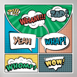 Affiche concept créatif Abstrait comic pop art style blan