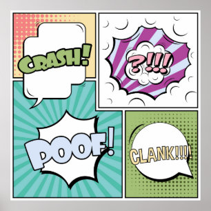 Affiche concept créatif Abstrait comic pop art style blan