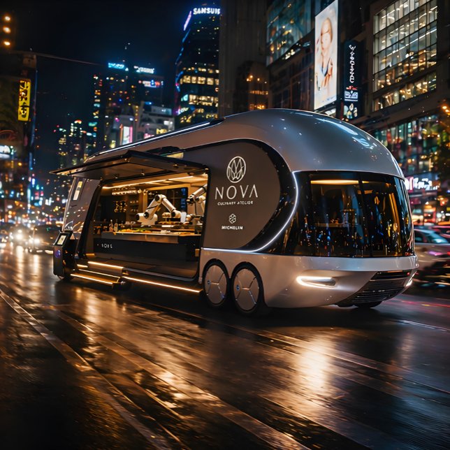 Affiche Concept de camion de nourriture futuriste de luxe (Créateur téléchargé)