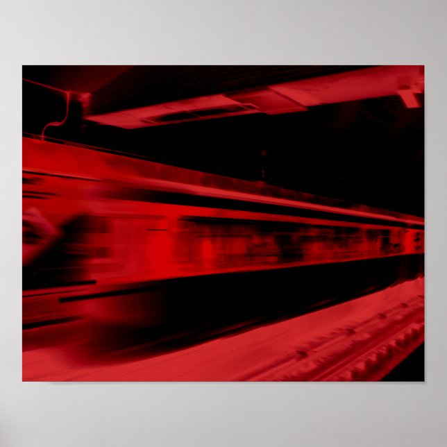 Affiche Concept de mouvement moderne et cool en rouge et n (Devant)