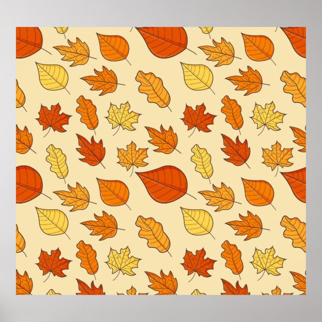 Affiche Concept feuille : Motif symbole d'automne (Devant)