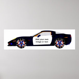Affiche Concept Police Car - Ajouter votre propre texte ou