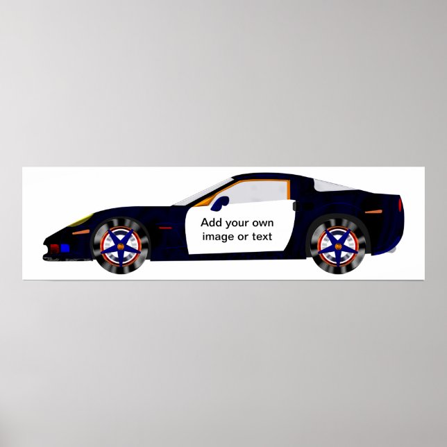 Affiche Concept Police Car - Ajouter votre propre texte ou (Devant)