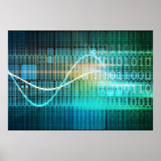 Affiche Concept technologique avec médias en ligne Art Abs (Devant)