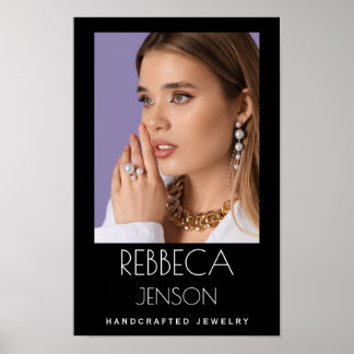 Affiche Concepteur de bijoux glamour luxe moderne chic or