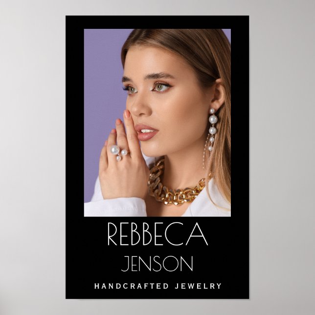 Affiche Concepteur de bijoux glamour luxe moderne chic or (Devant)