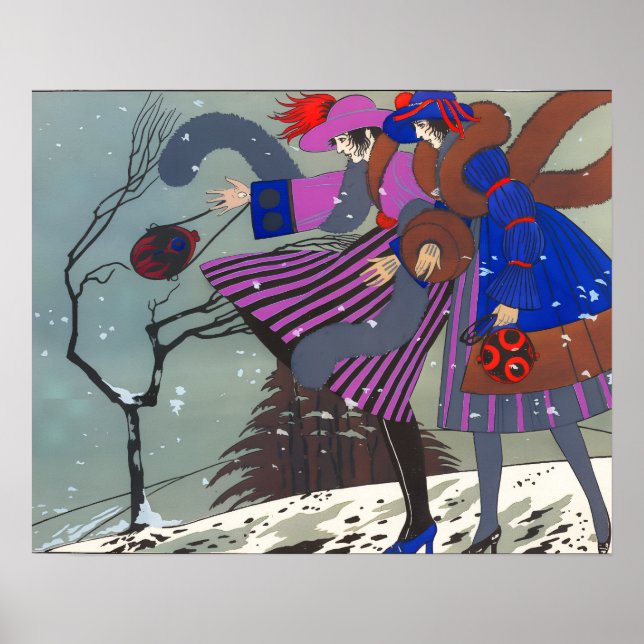 AFFICHE CONCEPTEUR DE COSTUMES DE MODE / NEIGE D'HIVER (Devant)