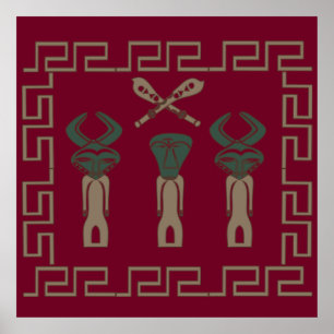 Affiche conception abstraite africaine de portrait