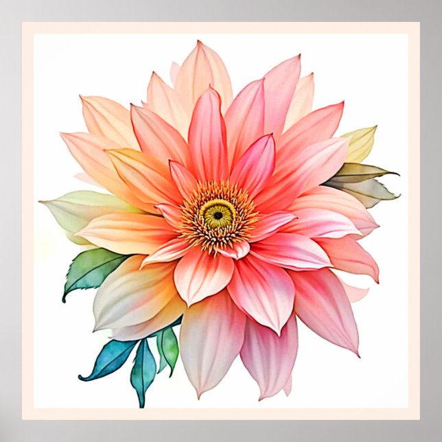 Affiche Conception Abstraite de fleurs pétales douces (Devant)