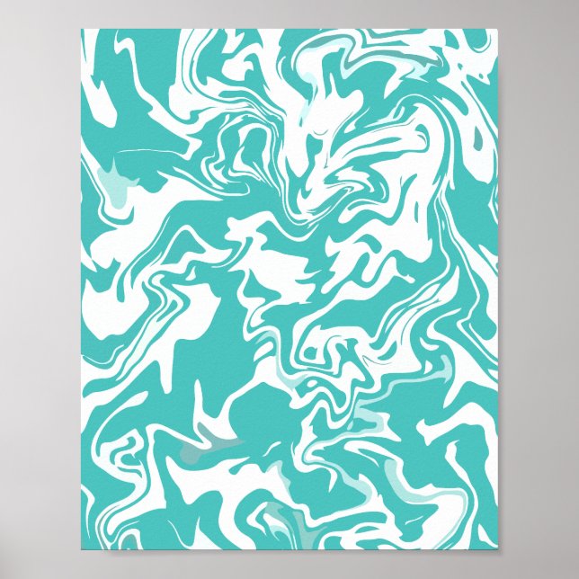 Affiche Conception Abstraite de Tourbillon Aqua (Devant)