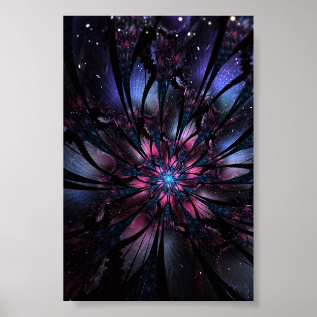 Affiche Conception Abstraite des fleurs fractales. (Devant)