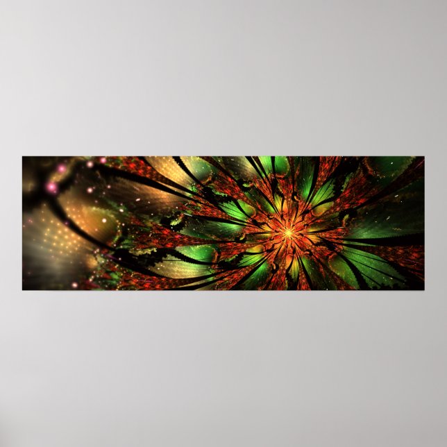 Affiche Conception Abstraite des fleurs fractales. (Devant)