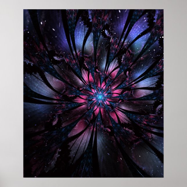 Affiche Conception Abstraite des fleurs fractales. (Devant)