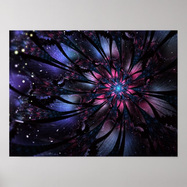 Affiche Conception Abstraite des fleurs fractales. (Devant)