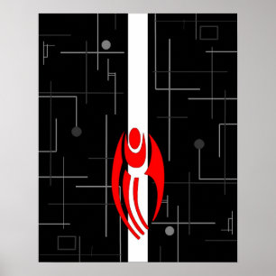 Affiche Conception abstraite du plancher des Cyborgs IA