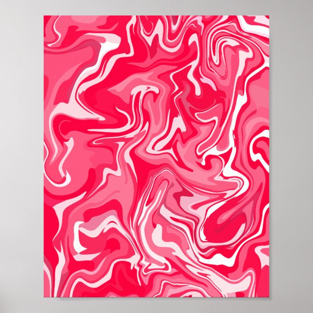 Affiche Conception Abstraite en rose et blanc (Devant)