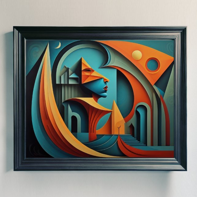 Affiche Conception abstraite moderne Cubisme Surréalisme 4 (Créateur téléchargé)