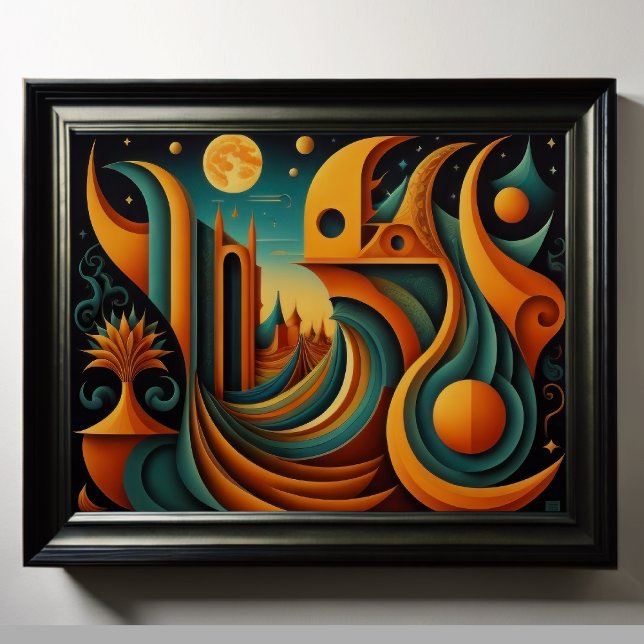 Affiche Conception abstraite moderne Cubisme Surréalisme 4 (Créateur téléchargé)