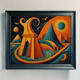 Affiche Conception abstraite moderne Cubisme Surréalisme 4