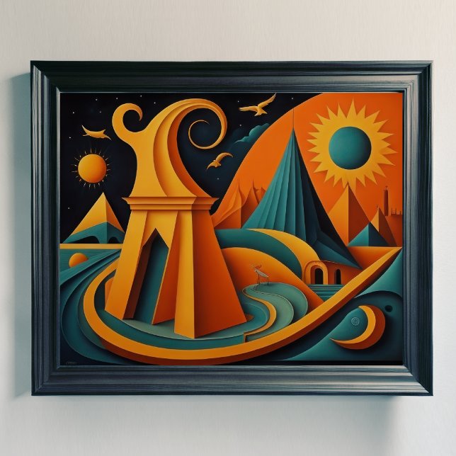 Affiche Conception abstraite moderne Cubisme Surréalisme 4 (Créateur téléchargé)